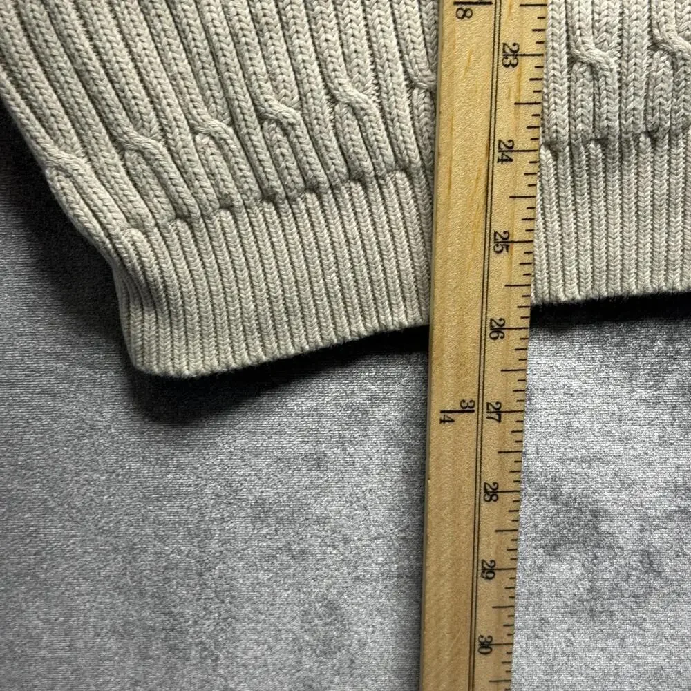 IZOD Sweater Mens XL Beige Cotton Knit Textured Crew Neck Pullover Top